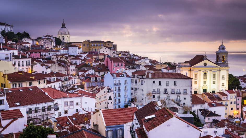 Lissabon Blick über das Viertel Alfama in Lissabon